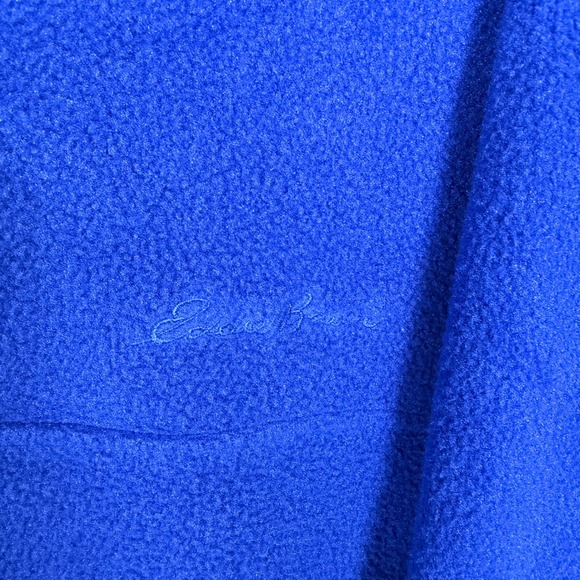 vintage 90's Eddie Bauer Mens Fleece Pullover Jacket Blue Quarter Zip Size L - Picture 2 of 7